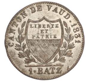 1 батцен 1834 года Швейцария — кантон Во — Фото №1