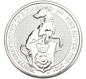 5 фунтов 2021 года Великобритания «Звери Королевы — Белая Борзая Ричмонда» — Фото №1