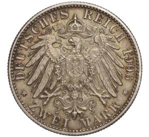 2 марки 1906 года Германия (Баден) «50 лет свадьбе Фридриха I и Луизы Прусской» — Фото №2