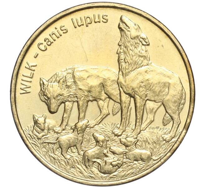 Монета 2 злотых 1999 года Польша «Всемирная природа — Волк» (Артикул K27-84787)