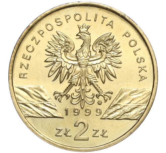 Монета 2 злотых 1999 года Польша «Всемирная природа — Волк» (Артикул K27-84787)