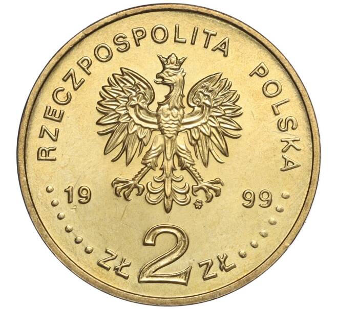 Монета 2 злотых 1999 года Польша «500 лет со дня рождения Яна Лаского» (Артикул K27-84788)