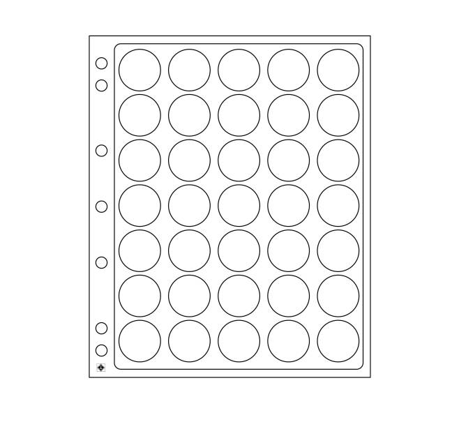 Листы «ENCAP» (упаковка 2 штуки) для 35 монет размером от 26 до 27 мм LEUCHTTURM 325214 (Артикул L1-30029)