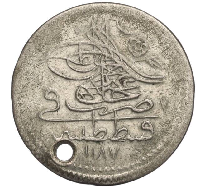 Монета 10 пара 1774 года (AH1187) Османская империя — Абдул Хамид I (Отверстие) (Артикул: K11-110502) — Фото №1
