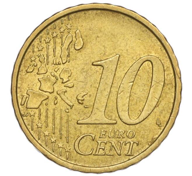 Монета 10 евроцентов 2002 года Италия (Артикул K11-110681)