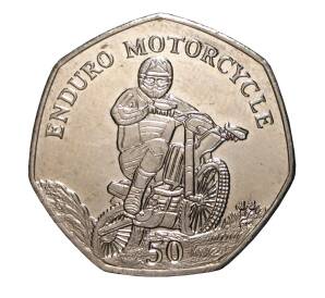 50 пенсов 2012 года Персоны года — Мотоциклист Эндуро Дэвид Найт — Фото №1