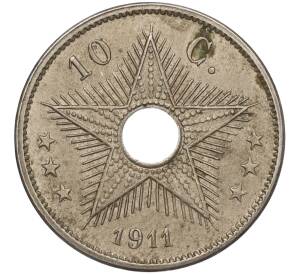 10 сантимов 1911 года Бельгийское Конго