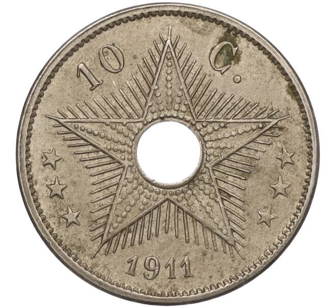 Монета 10 сантимов 1911 года Бельгийское Конго (Артикул: K11-111016) — Фото №1