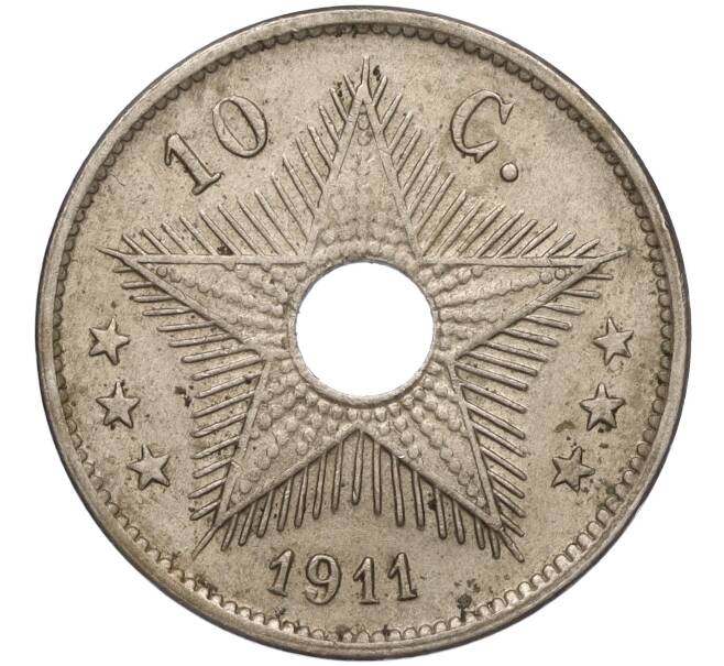 Монета 10 сантимов 1911 года Бельгийское Конго (Артикул: K11-111018) — Фото №1