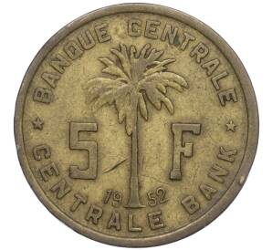5 франков 1952 года Руанда-Урунди — Фото №1