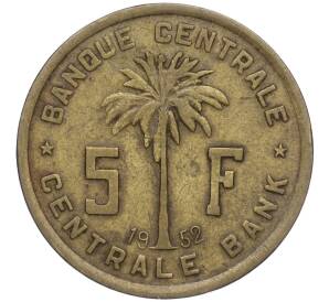 5 франков 1952 года Руанда-Урунди — Фото №1