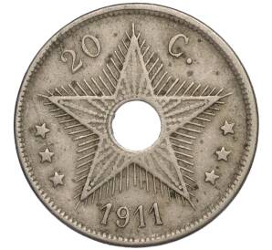 20 сантимов 1911 года Бельгийское Конго — Фото №1