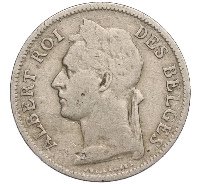 Монета 50 сантимов 1929 года Бельгийское Конго — легенда на французском (CONGO BELGE / DES BELGES) (Артикул: K11-111407) — Фото №2