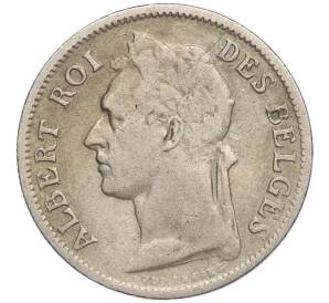 50 сантимов 1929 года Бельгийское Конго — легенда на французском (CONGO BELGE / DES BELGES)