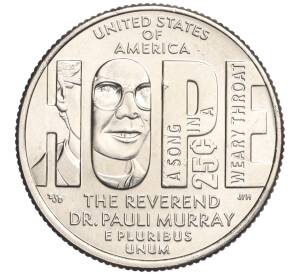 1/4 доллара (25 центов) 2024 года Р США «Американские женщины — Паули Мюррей»