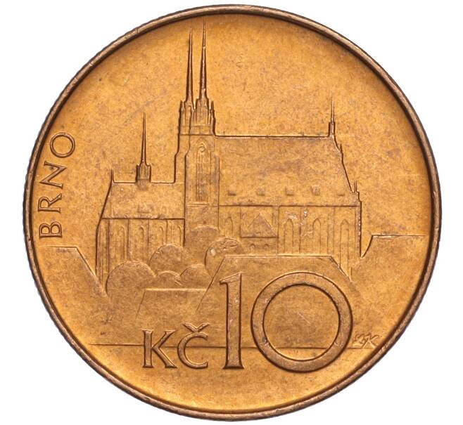 Монета 10 крон 1993 года Чехия (Артикул K11-111758)