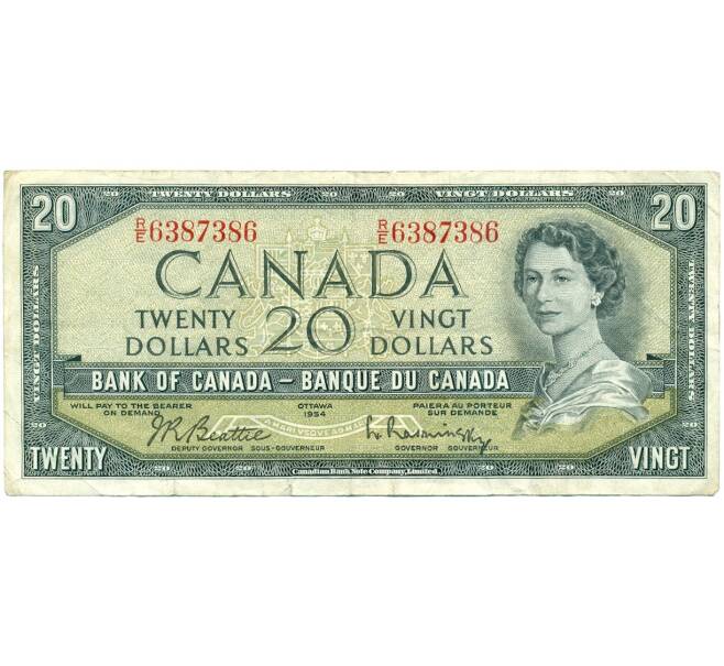 Банкнота 20 долларов 1954 года Канада (Артикул T11-02063)