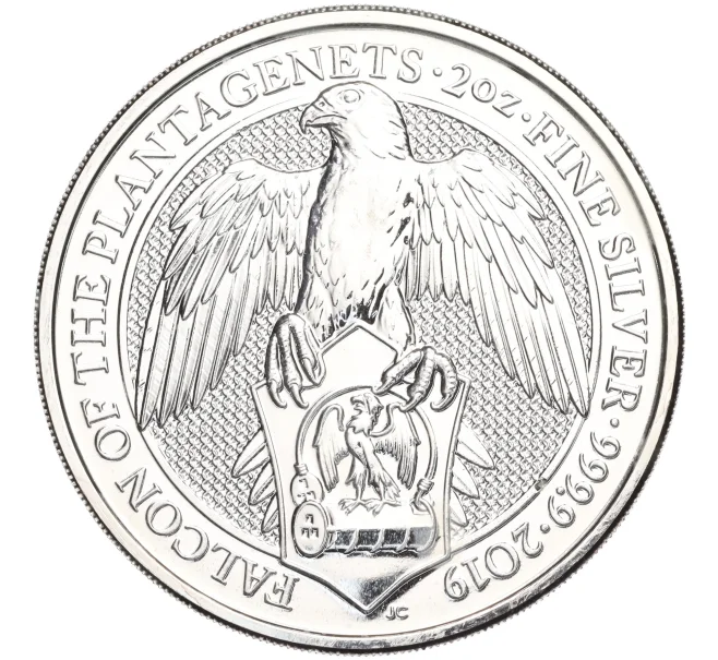Монета 5 фунтов 2019 года Великобритания «Звери Королевы — Сокол Плантагенетов» (Артикул M2-71010)