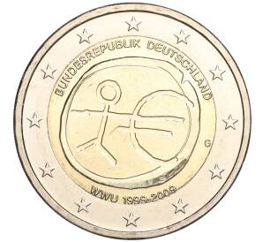2 евро 2009 года G Германия «10 лет монетарной политики ЕС (EMU) и введения евро»
