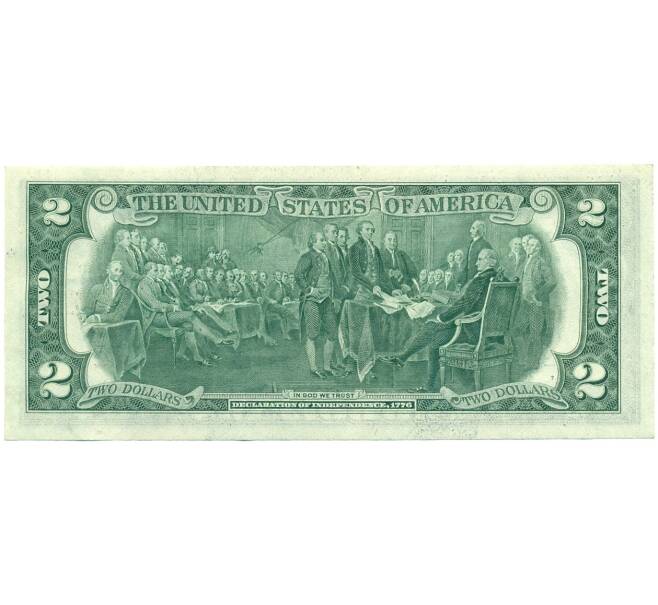 Банкнота 2 доллара 1976 года США «200 лет Независимости США» (Спецгашение) (Артикул: T11-02189) — Фото №2