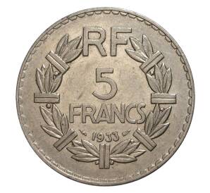 5 франков 1933 года Франция — Фото №1