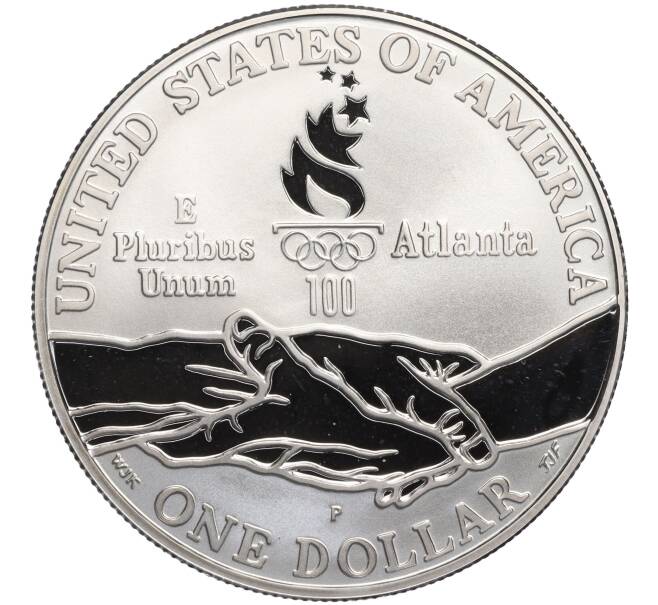 Монета 1 доллар 1995 года P США «XXVI летние Олимпийские Игры 1996 в Атланте — Гимнастика» (Артикул K11-112533)