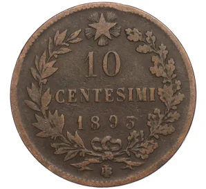 10 чентезимо 1893 года BI Италия