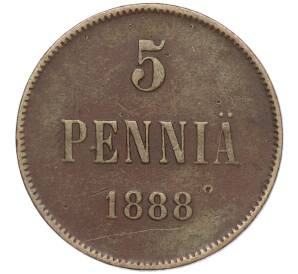 5 пенни 1888 года Русская Финляндия — Фото №1