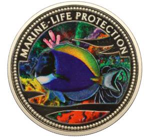 5 долларов 2002 года Палау «Защита морской жизни —Синегрудый хирург» — Фото №1