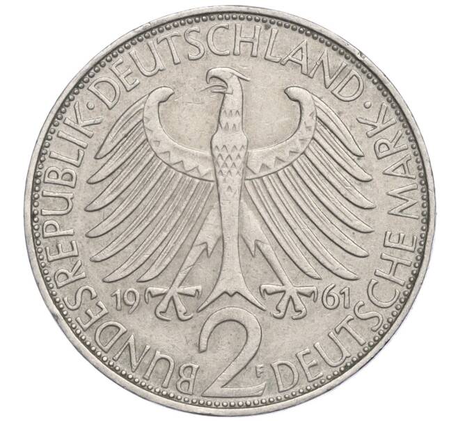 Монета 2 марки 1961 года F Западная Германия (ФРГ) «Макс Планк» (Артикул K11-113090)