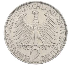 2 марки 1967 года J Западная Германия (ФРГ) «Макс Планк»
