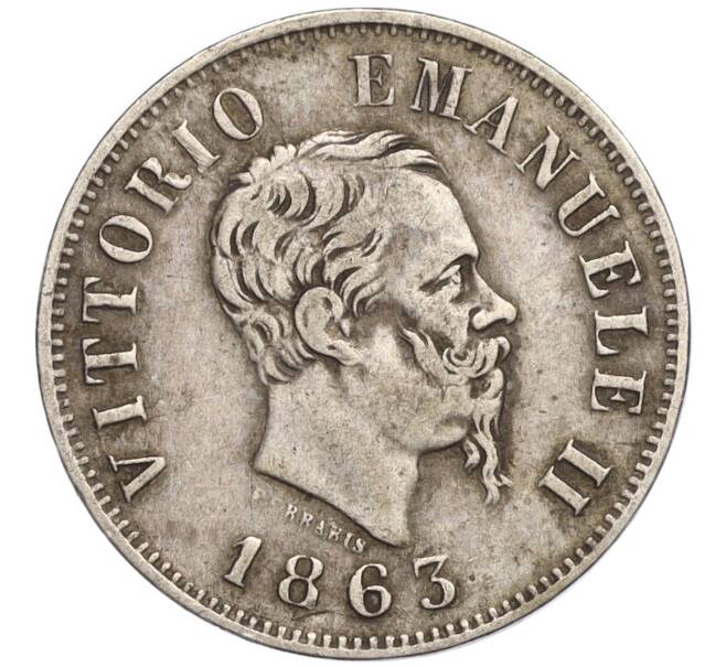 Монета 50 чентезимо 1863 года M Италия (Артикул K11-113211)