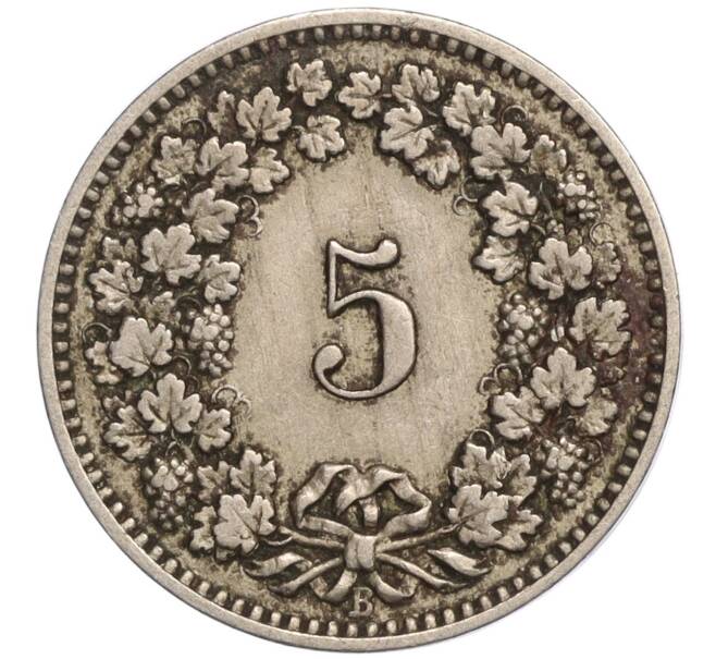 Монета 5 раппенов 1885 года Швейцария (Артикул K11-113229)