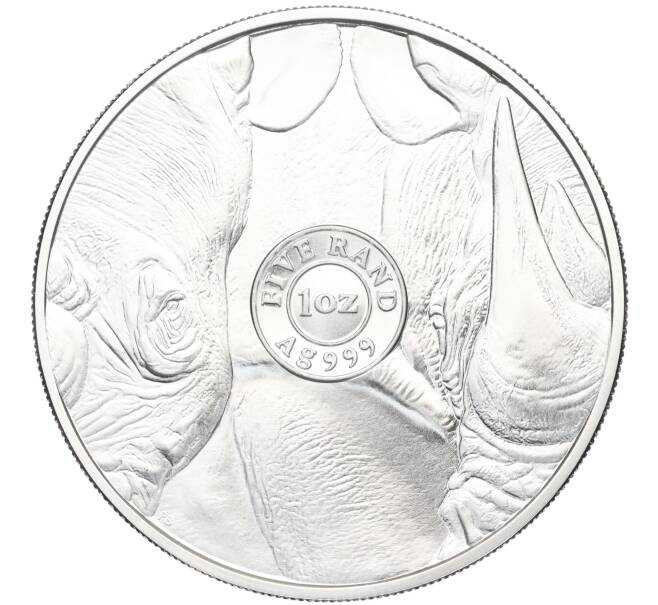 Монета 5 рэндов 2022 года ЮАР «Большая Пятерка — Носорог» (в буклете) (Артикул M2-71099)