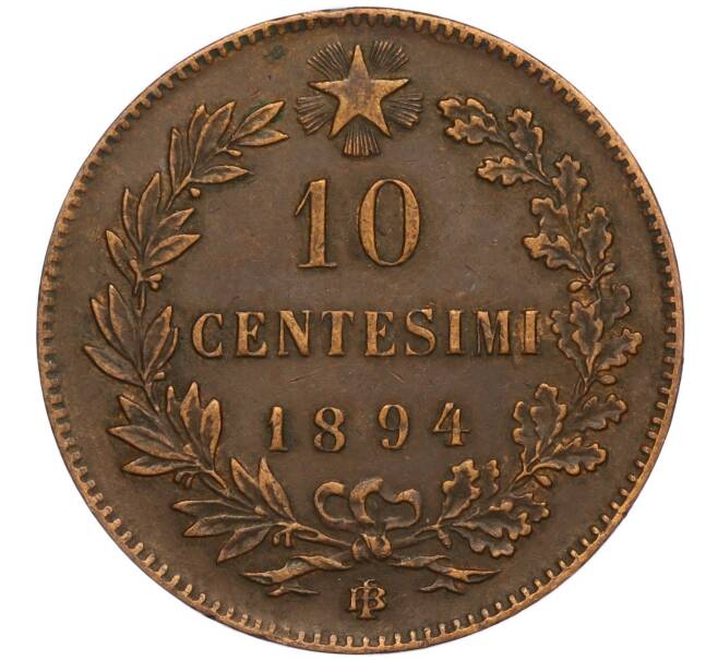 Монета 10 чентезимо 1894 года BI Италия (Артикул K11-113330)