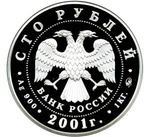 100 рублей 2001 года ММД «40 лет космического полета Юрия Алексеевича Гагарина» — Фото №2