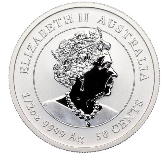 Монета 50 центов 2023 года Австралия «Лунный календарь — Год кролика» (Цветное покрытие) (Артикул M2-71147)