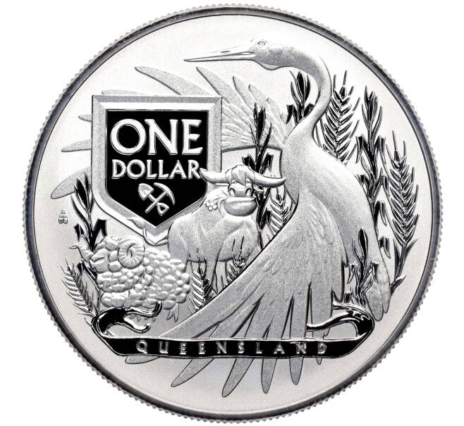 Монета 1 доллар 2023 года Австралия «Гербы Австралии — Квинсленд» (Артикул M2-71150)