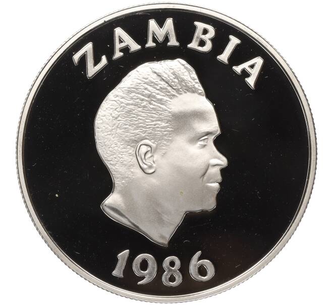Монета 10 квач 1986 года Замбия «Всемирный фонд дикой природы» (Артикул K11-114294)