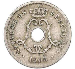 5 сантимов 1905 года Бельгия — Надпись на французском (BELGIQUE)