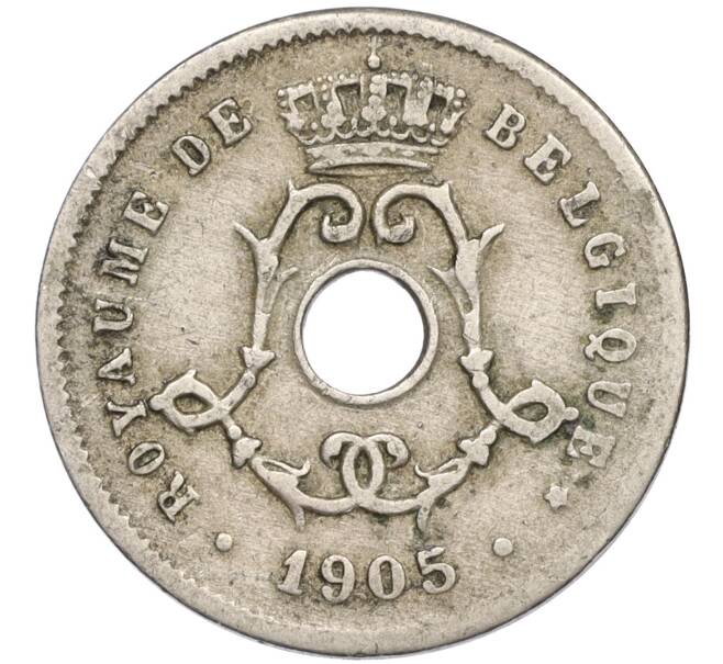Монета 5 сантимов 1905 года Бельгия — Надпись на французском (BELGIQUE) (Артикул K11-114463)