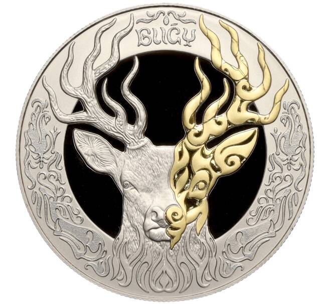 Монета 200 тенге 2020 года Казахстан «Культовые животные тотемы кочевников —Олень» (Артикул M2-69598)