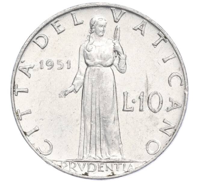 Монета 10 лир 1951 года Ватикан (Артикул K11-114543)