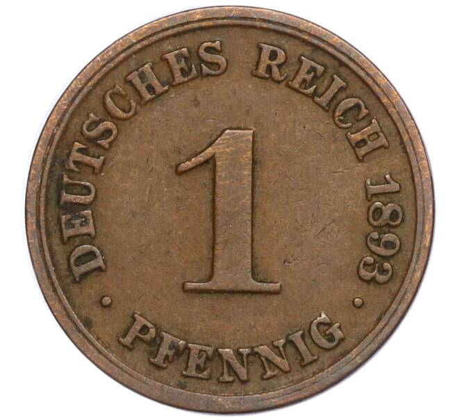 Монета 1 пфенниг 1893 года D Германия (Артикул K11-114565)