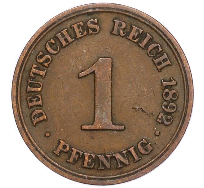 Монета 1 пфенниг 1892 года A Германия (Артикул K11-114566)