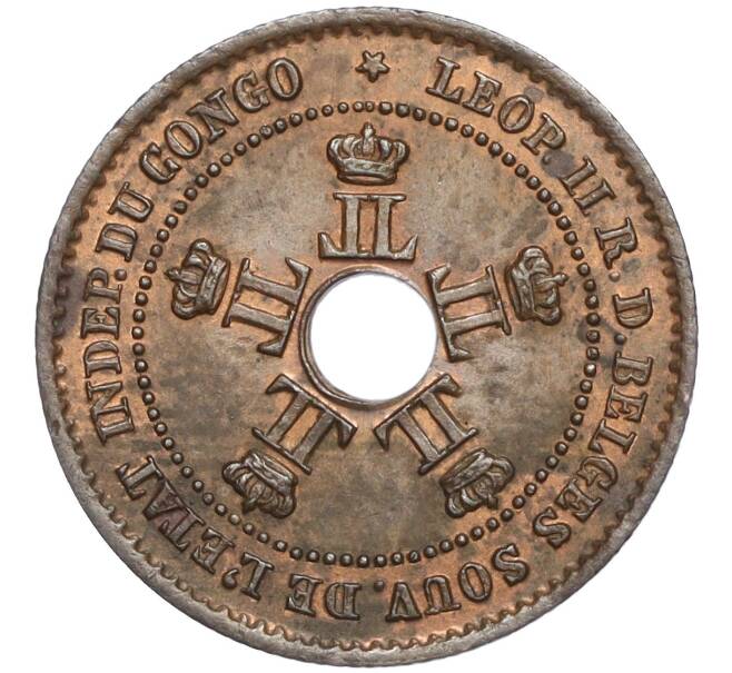 Монета 1 сантим 1888 года Свободное Государство Конго (Бельгийское Конго) (Артикул K27-84970)