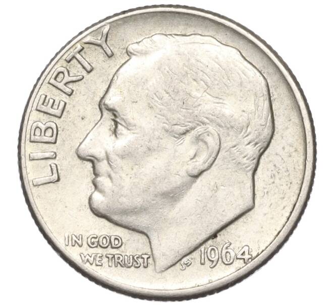 Монета 1 дайм (10 центов) 1964 года D США (Артикул K11-115013)