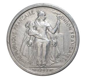 2 франка 1949 года Новая Каледония — Фото №1