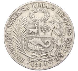1 соль 1884 года Перу — Фото №2