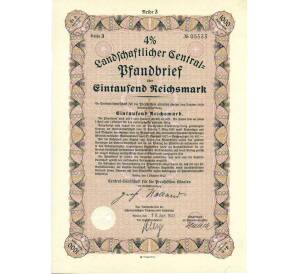 4% облигация на 1000 рейхсмарок 1940 года (Central-Candschast fur die Preukischen Staaten) — Фото №1